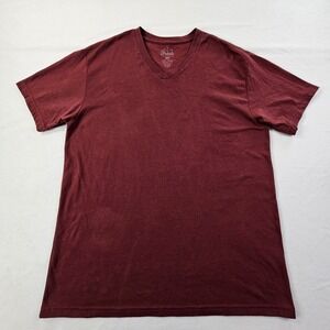 Fresh Clean Tees Red Short Sleeve Cotton Blend V-Neck T-Shirt Men's L
